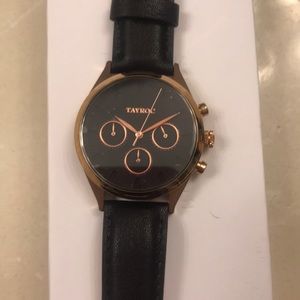 Women’s black leather Tayroc watch